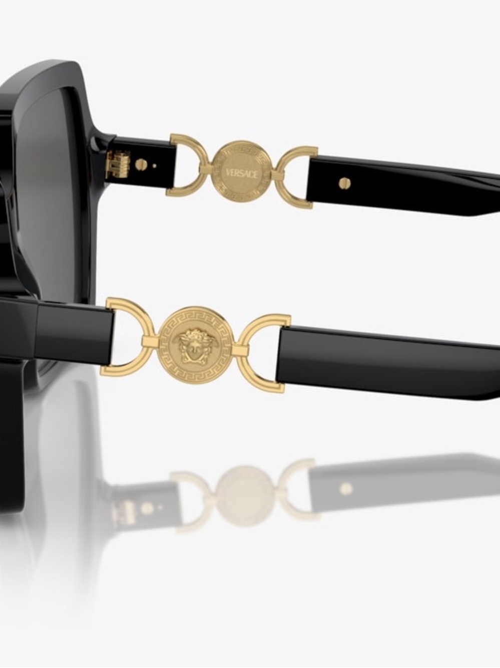 Versace Black Square Women's Sunglasses with Gold Medallion - Picture 4 of 6